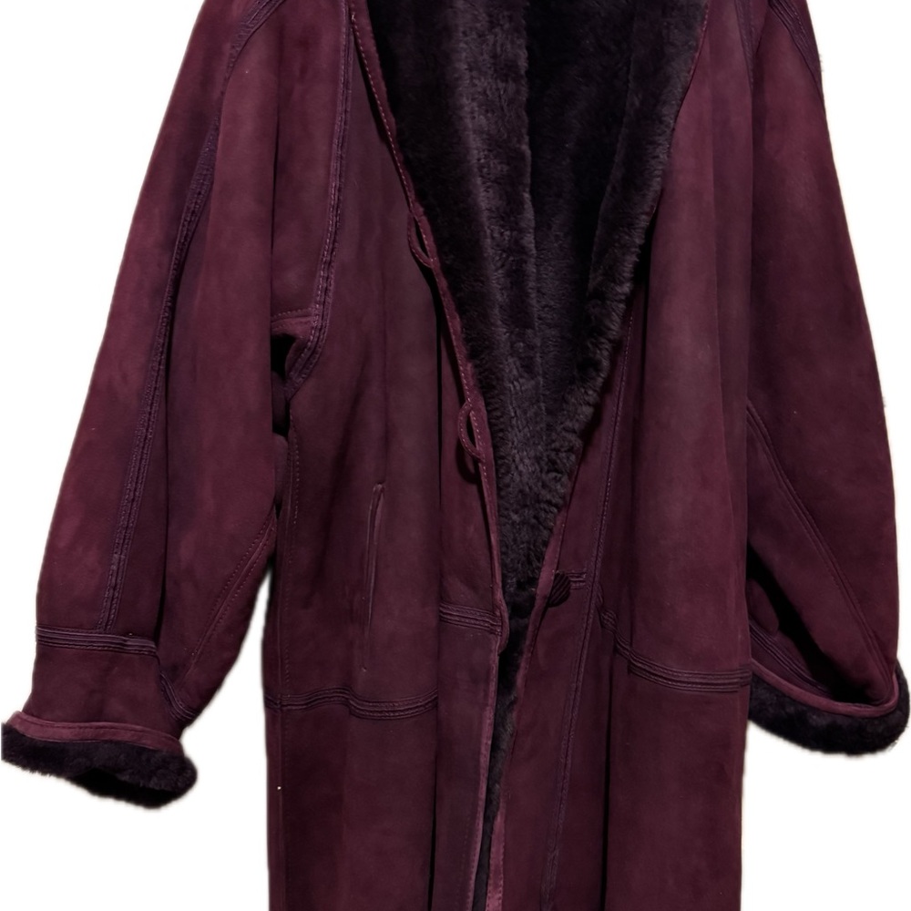 Neiman Marcus Deep Purple Coat. Sheepskin